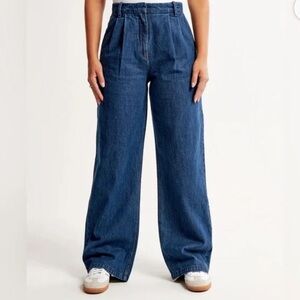 Abercrombie & Fitch Dark Blue Wide-Leg Trousers